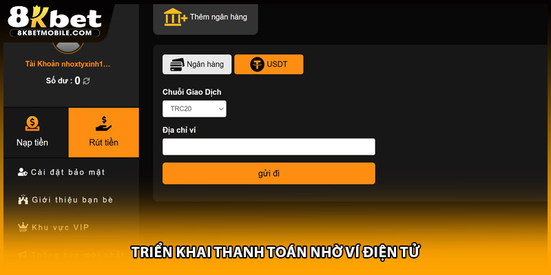 Triển khai thanh toán nhờ ví điện tử